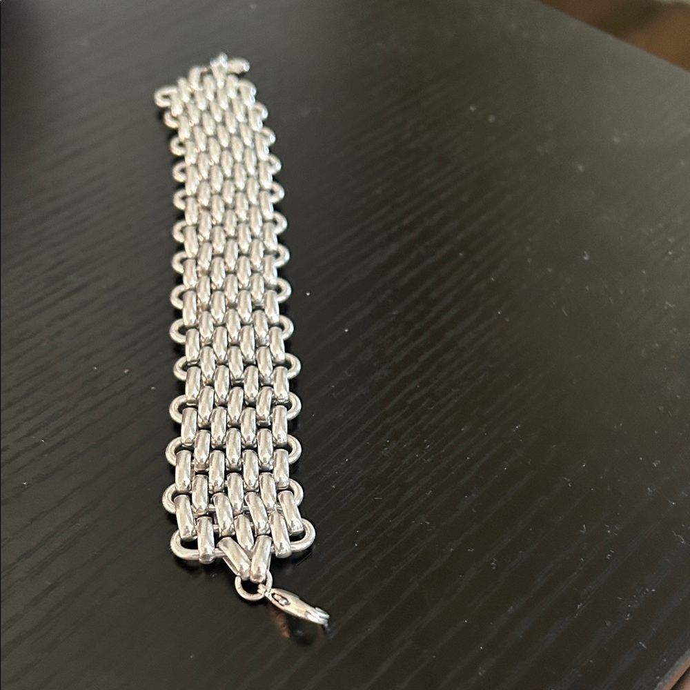 Lucky Brand Wide Silver Tone Chain-Link Bracelet - Picture 5 of 5